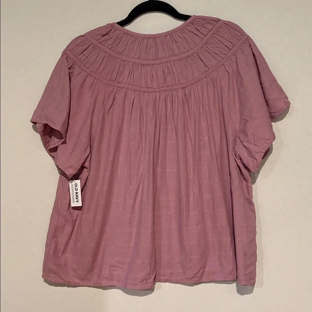 Old Navy - NWT! Women's Flutter Sleeve Dobby Top - Blouse. Size XL. Pink/Maeve - Picture 6 of 14